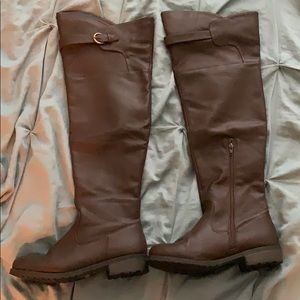 Over the Knee Brown Boots